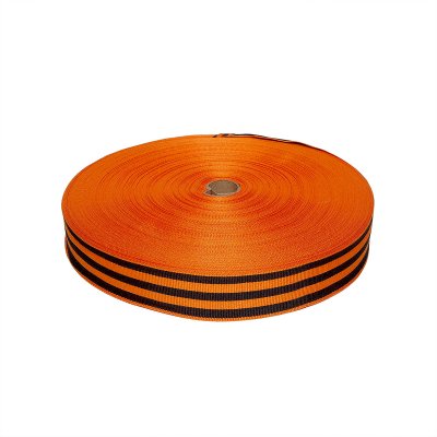 Лента "Георгиевская" 35мм ТКАНАЯ в рулоне 100м Лента "Георгиевская" 35мм ТКАНАЯ в рулоне 100м